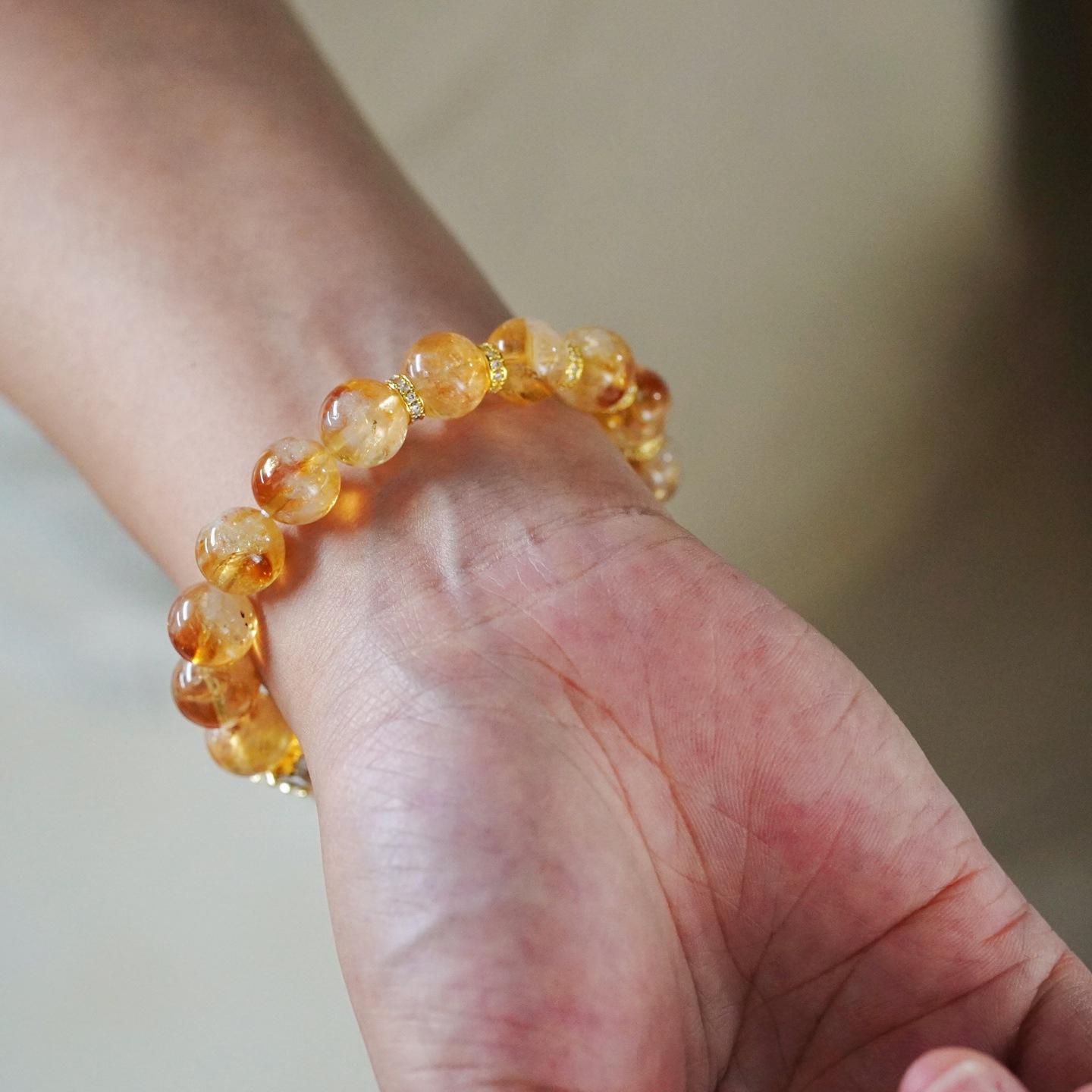 10Mm Natural Caramel Honey Milk Cover Huangta Crystal Bracelet