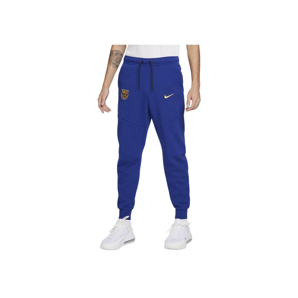Nike FC Barcelona Tech Fleece Logo Embroidered Jogger Football Knit Pants Men Pants Dark-Blue FJ5632-455