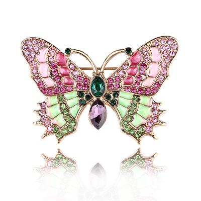 Trendy Colorful Inlaid Rhinestone Butterfly Brooch Pins For Women Luxury Design Animal Brooches Jewelry Gifts For Girl