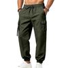 Men's Outdoor Commuter High Street Multi Pocket Cargo Pants Elastic Waist Drawstring Jogger Trousers Casual Workwear