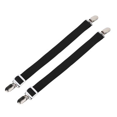 2Pcs Multipurpose Bed Sheet Clip Straps Gripper Non Slip Fasteners Mattress Holder (Black)