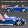 1:24 Shelby Cobra Phantom Miniature Toys Car Diecast Alloy Model Doors Opened Sound Light Pull Back Vehices Kids Christmas Gifts