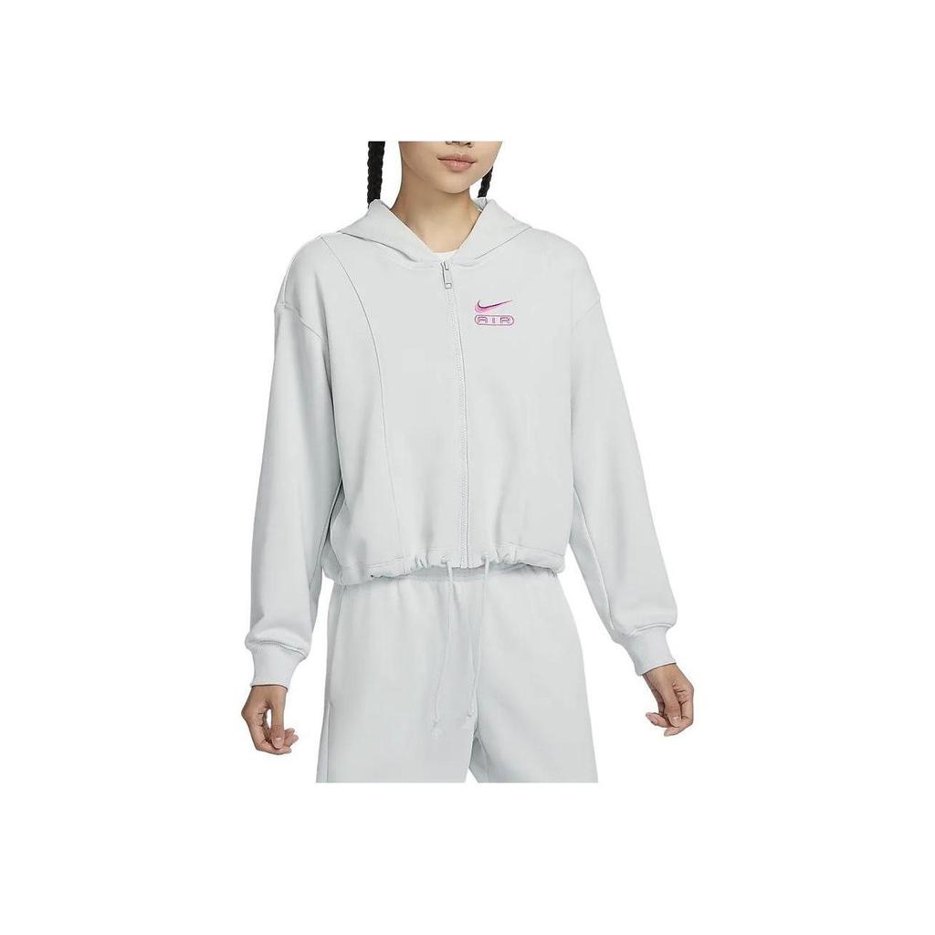 Nike Air Embroidered Logo Hoodie With Zip Women Hoodie Photon-Grey FN1895-025