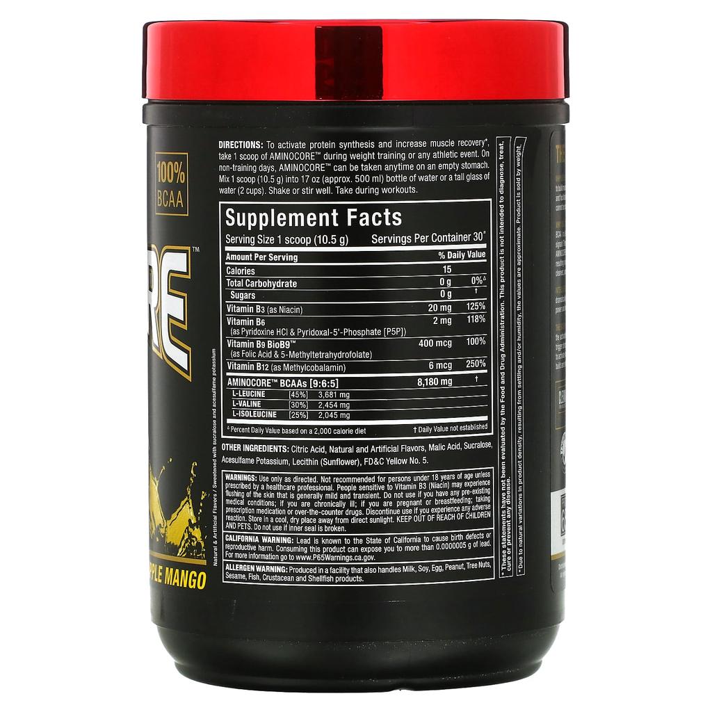 ALLMAX, AMINOCORE, BCAA, Pineapple Mango, 0.69 Lbs (315 G)