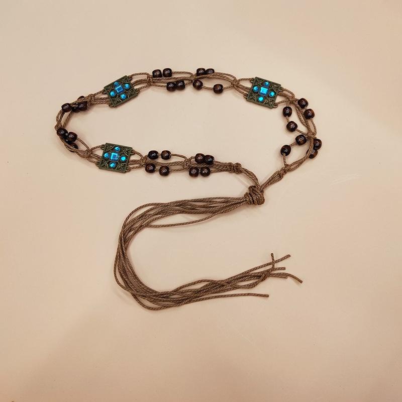 Retro Versatile Braided Waist Rope Bohemian Women's Waist Decoration Belt Ethnic Belt Korean Style Decorative Casual Waist Chain