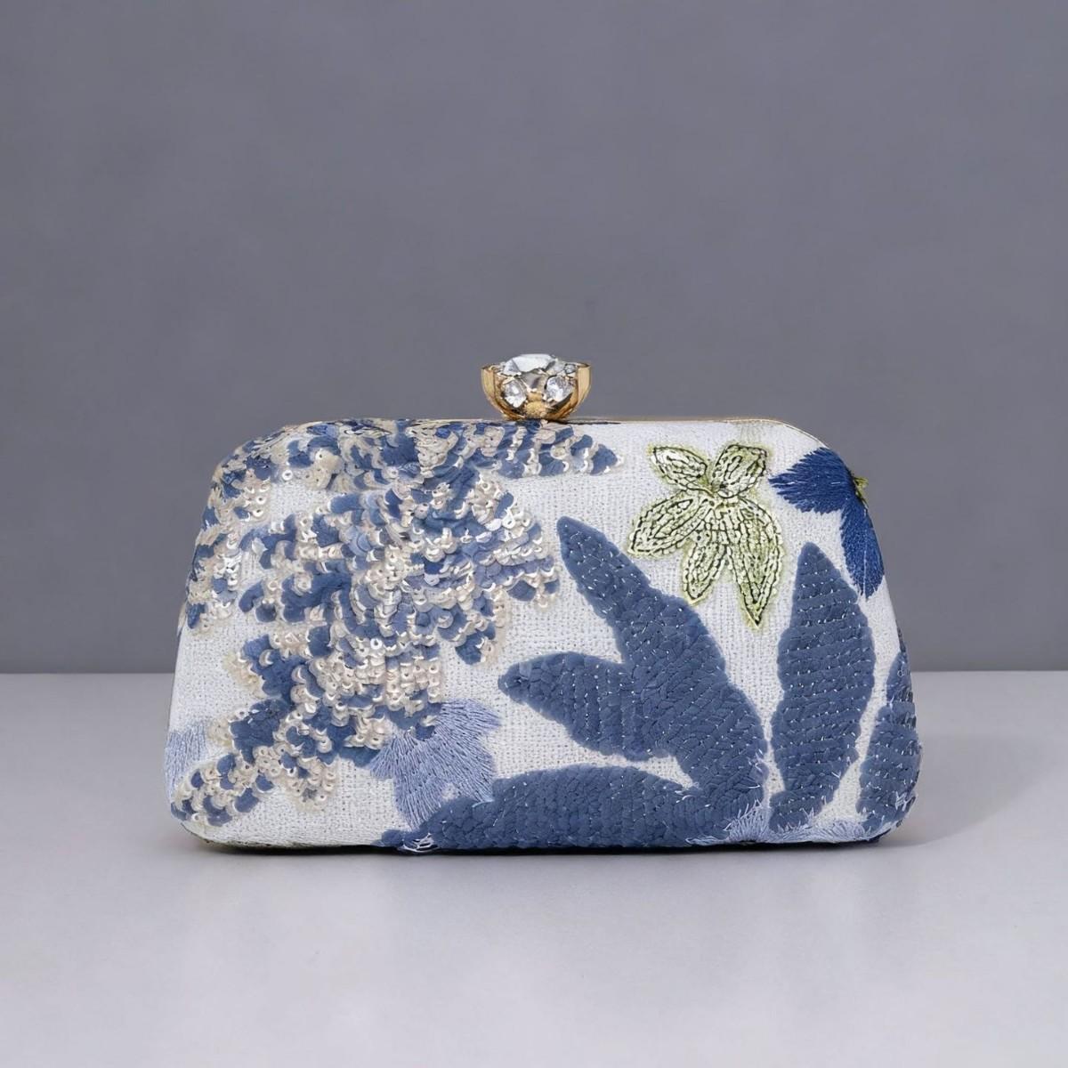 

Embroidery Dinner Bag Handmade Embroidery Decal Chinese Style Sequins Niche Clutch Bag Evening Bag синий