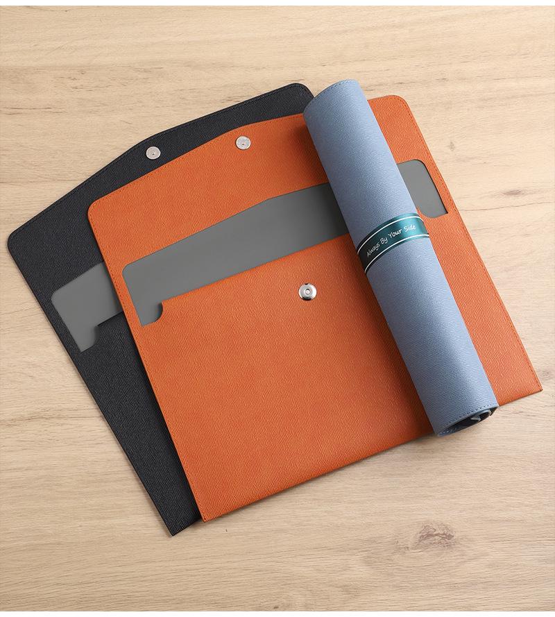 Cross-border A4 Leather Document Folder with Snap Button