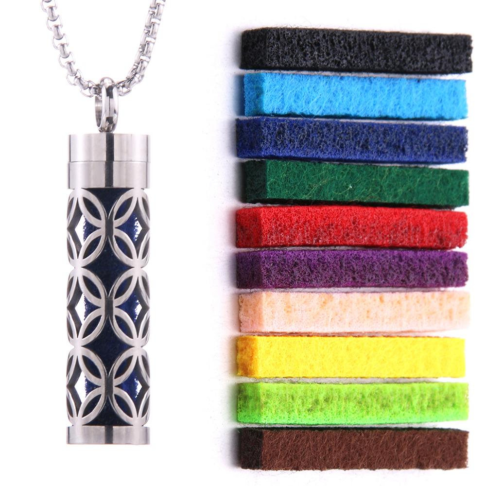 New Aromatherapy Jewelry Necklaces Essential Oil Diffuser Necklace Stainless Steel Open Locket Aroma Scent Perfume Necklace