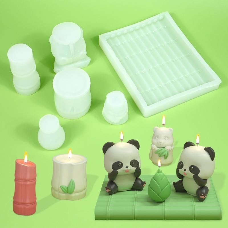 Silicone Panda Shape Molds Traditional Chinese Dessert Molds Candle Stand Moulds Silicone Texture Baking Accessories