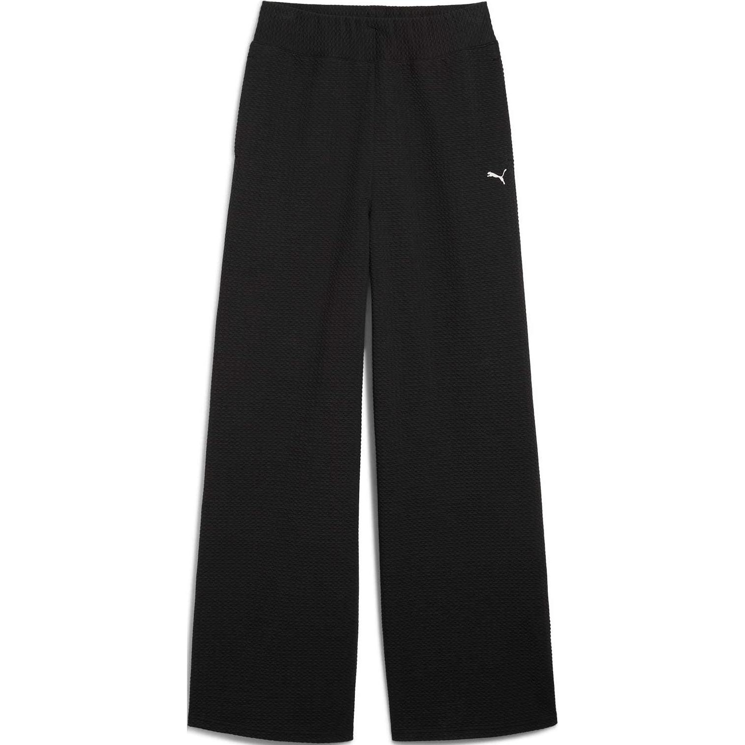 

Puma Studio High-Waist Pants Logo Print Elastic Waist Loose Wide Leg Casual Pants Women bottoms Black 525758-01 L