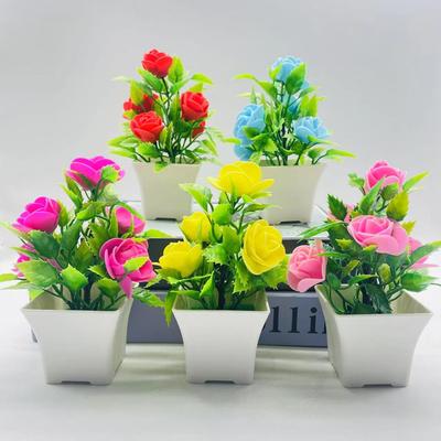 Artificial Potted Plants Artificial Flower Bonsai Artificial Green Plants Foam Roses 5 Foam Flower Ornaments