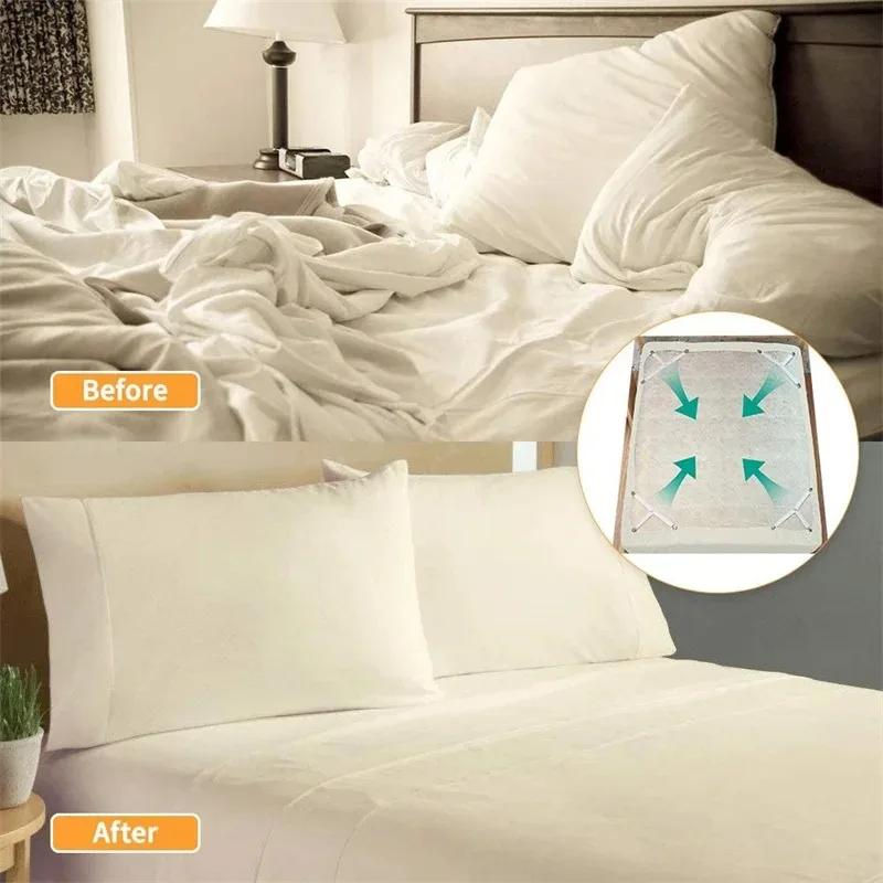 4-piece Set Laundry Tongs Clothes Clip Elastic Band Home Gadgets Mattress Cover Clip Large Clamps To Hold Storage Bed Fixing