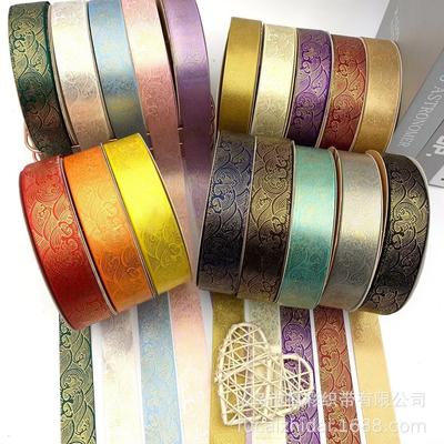 2.5Cm Wide Laser Gold Waves, Polyester Ribbon Bow Handmade Bar Webbing Direct Supply