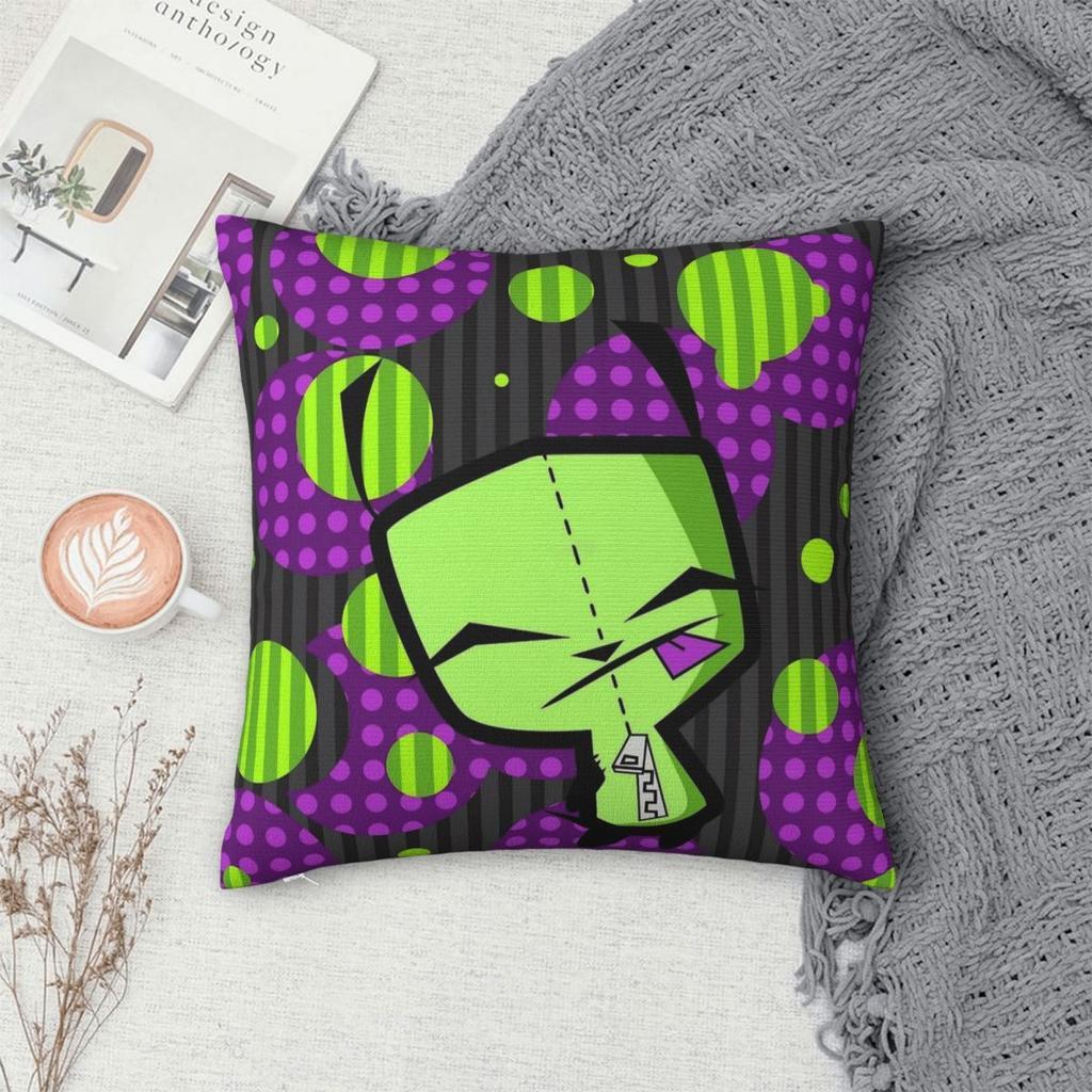 Happy Gir Invaders Zims Throw Pillow Cover Polyester Throw Pillow Creative Pillowcase