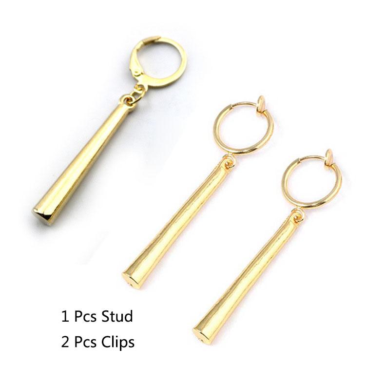3Pcs/Set Cosplay Anime Roronoa Zoro Drop Earrings Unisex Long Pendant Fake Earring Ear Clip for Costume Prop Jewelry Accessories