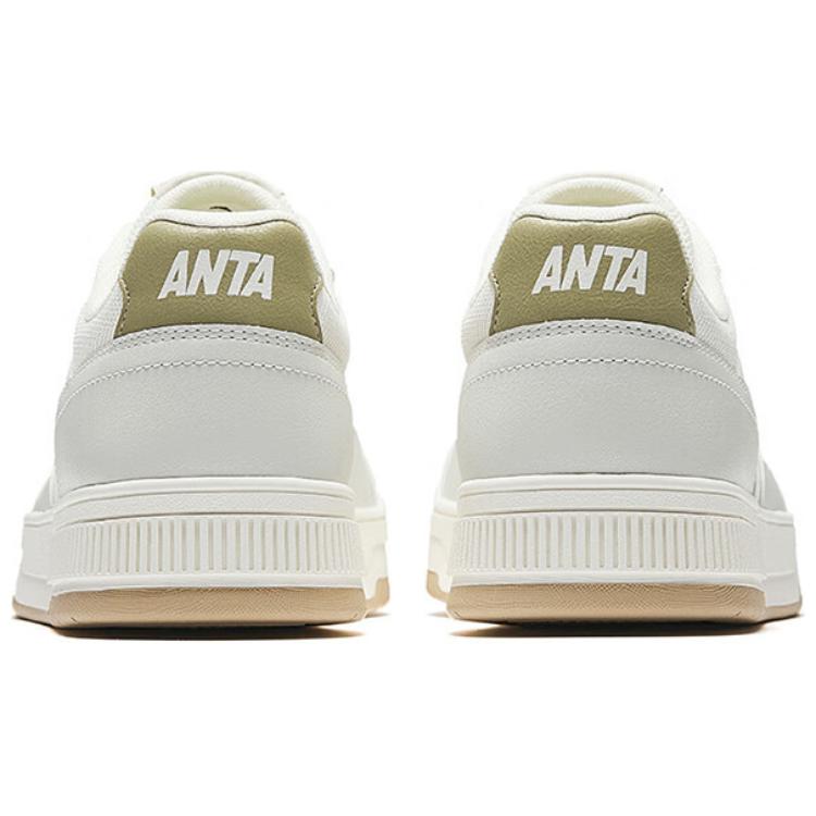 Anta Baichuan Comfortable Versatile Non-Slip Wear-Resistant Low-Top Skate Shoes Men Sneakers White Gray Brown 112528012-5