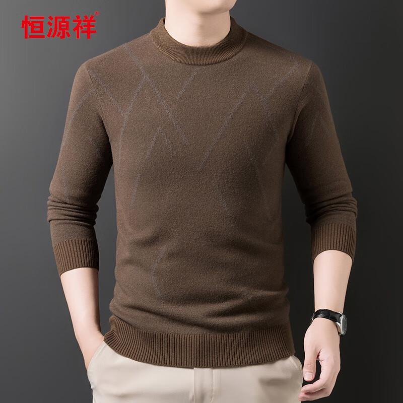 

Hengyuanxiang Men s 100% Lambswool Thickened Crew Neck Sweater 3XL (190)