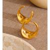 Yhpup Stainless Steel C Shape Daily Unusual Earrings 18K Gold Color PVD Plated Versatile Casual Minimalist High Quality Jewelry