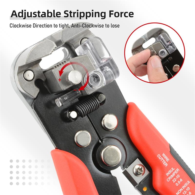 Multifunctional Automatic Wire Stripper Pliers AWG24-10 Cable Stripping AWG22-10 Terminal Crimping High Precision Hand Tool