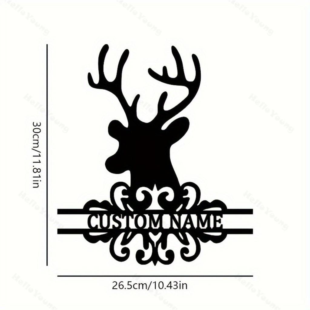 Personalized Christmas Elk Metal Wall Sign Cartoon Animal Pattern Hot Sale Matte Finish Indoor Outdoor Decor