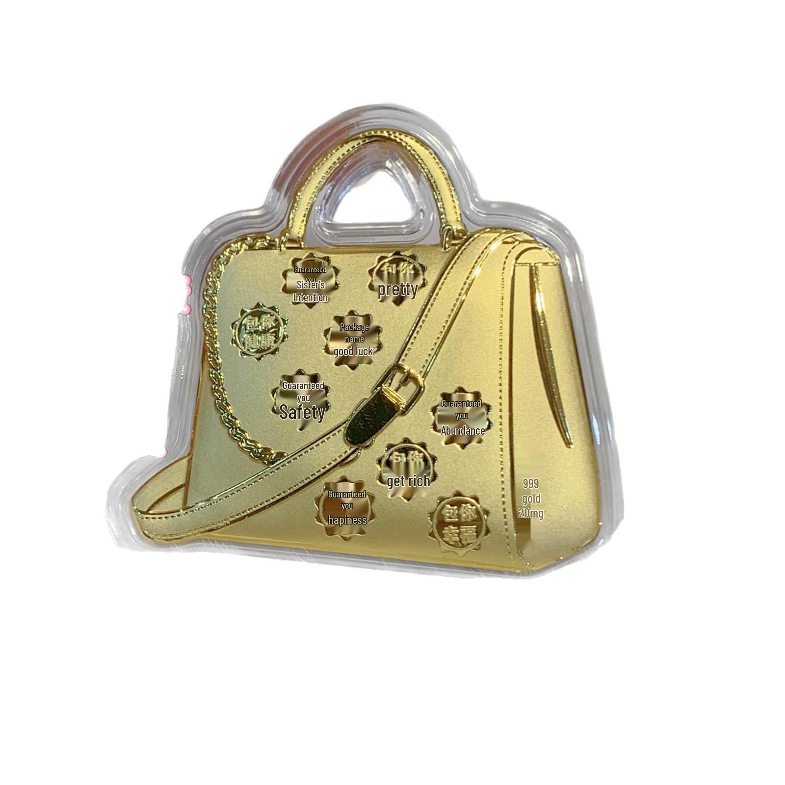 Брелок-шарм для сумки из чистого золота 999 пробы: Счастливый подарок на богатство и процветание для девушки или лучшей подруги