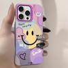 Graffiti smiley face is suitable for Apple 17Promax mobile phone case iPhone16 vitality case 15 European and American style 1413.