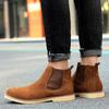 Herren Chelsea Boots Rutschfeste Schneestiefel Wildlederimitat Slipper Runde Zehenpartie Plateau Warm Kurze Stiefel Größe 38-47