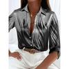Women's  Long Sleeve Shirt,Polyester Blend Slim Fit, Ombre Graphic Elegant  Casual Daily Wear, Spring Autumn Blouse Tops