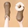 Soft leather snow boots women's winter 2024 new thick-soled short boots women's waterproof and non-slip thickened Northeast warm cotton boots