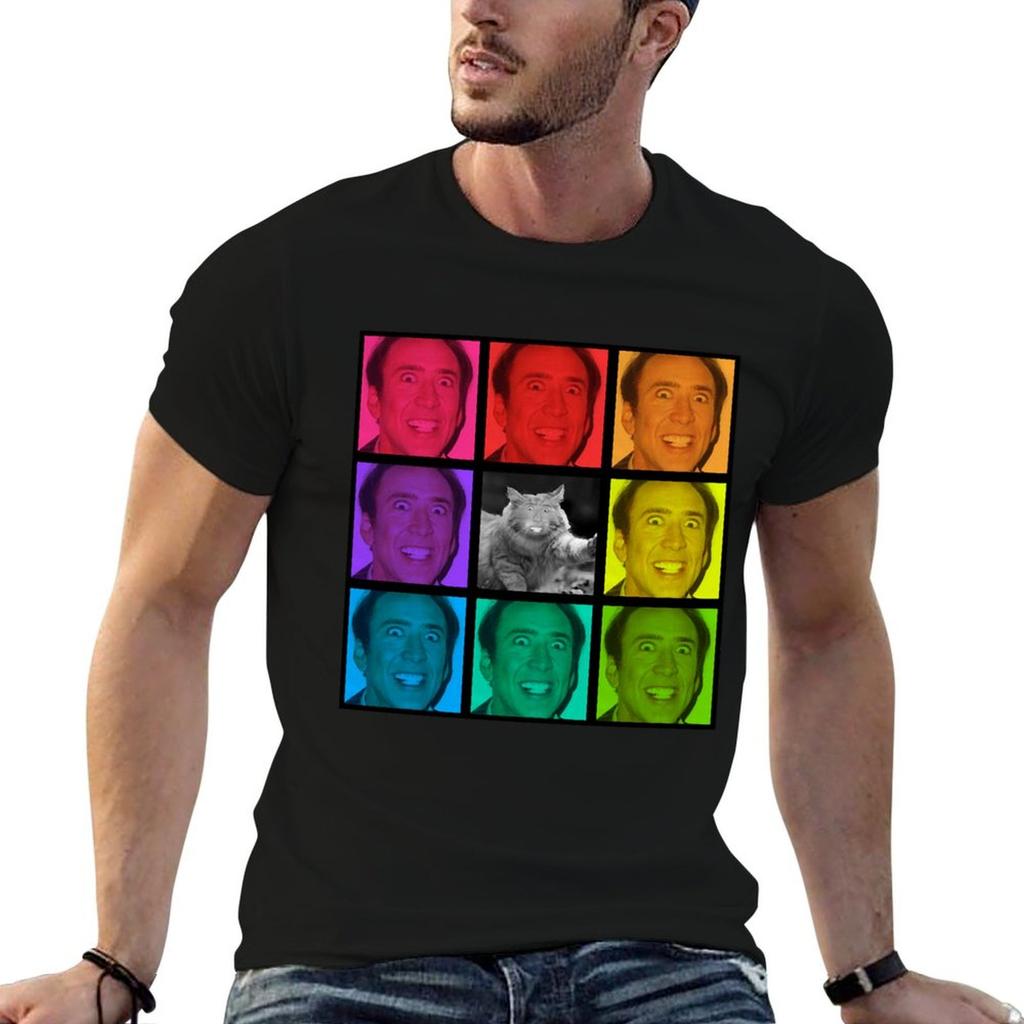 Nicolas Cage Stage Name Actor and Filmmaker Coppola Received Many Awards Rainbow Feat Nic Cage Cat Cool T-shirt