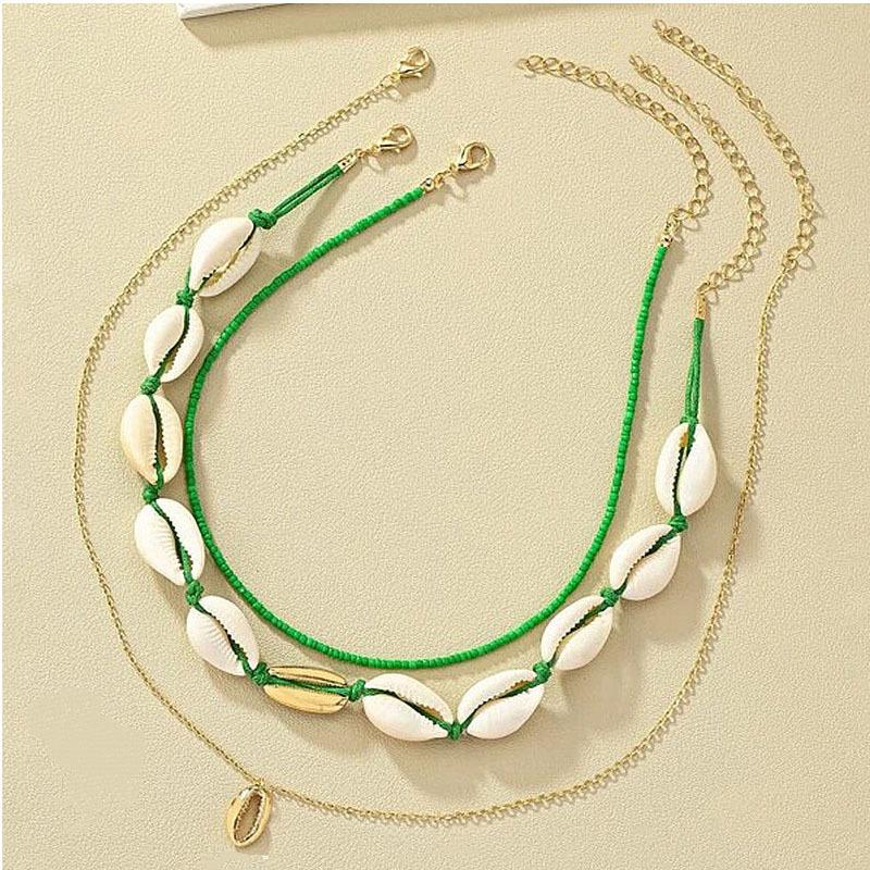 Neuer Strandstil Muschel Halskette Perlen Choker Halsketten für Frauen Handgefertigt Seestern Anhänger Mode Ozean