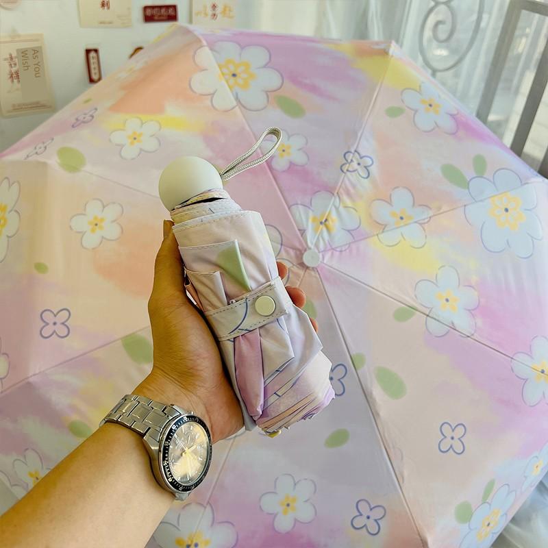 Mini 50% Off Umbrella Floral Pastoral Style Gradient Sun Umbrella Sunshade Umbrella Rain Umbrella Sun Protection Uv Protection Fully Automatic