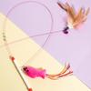 2 Pack Cat Toys Interactive Cat Stick Playing Kitten Playing Teaser Wand Toy Feather Wand Pet Supplies