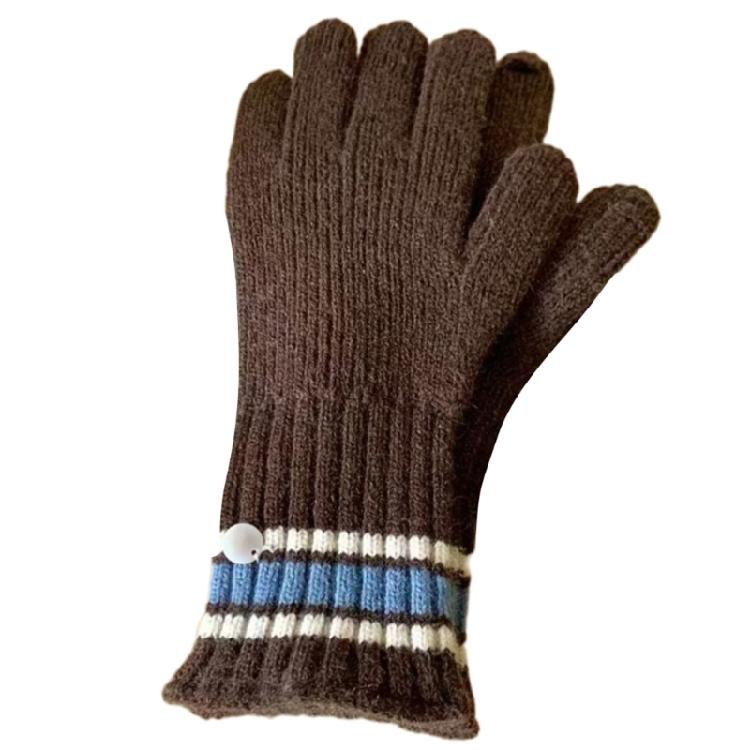 Стильные вязаные перчатки для подростков, теплые перчатки, разноцветные перчатки для зимы