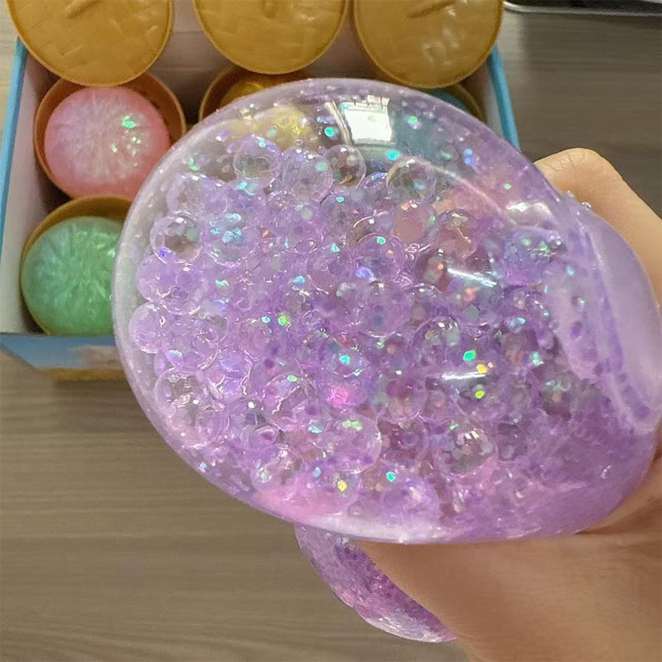 Glitter dumpling squishies Glitter Dumpling Squishy with Box Dumplings Sensory Dumpling Pressure Toy for Stress Relief