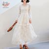 Sino Fu De 100% Mulberry Silk V-Neck A-Line Long Sleeve Dress