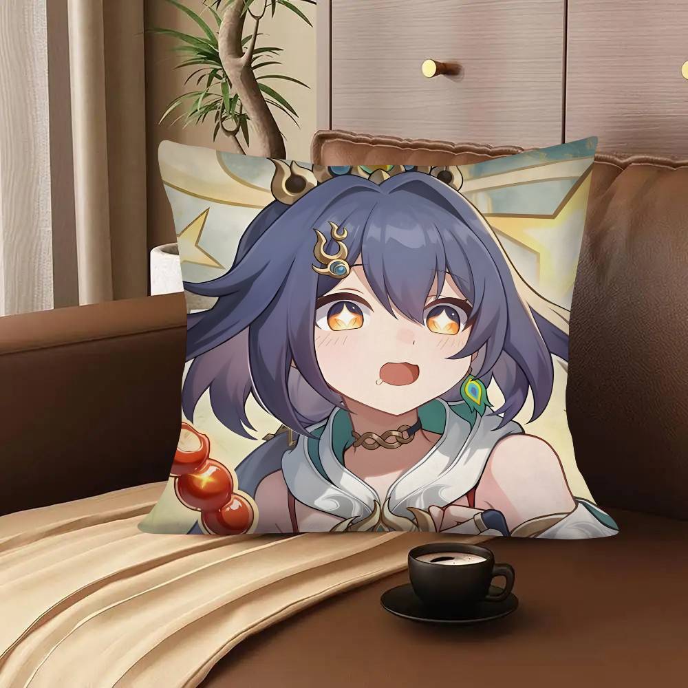 1pc Game Anime Honkai Star Rail Yunli Pillow Case Fashion Square Pillowcase Bedroom Sofa Room Ins Decoration Leisure