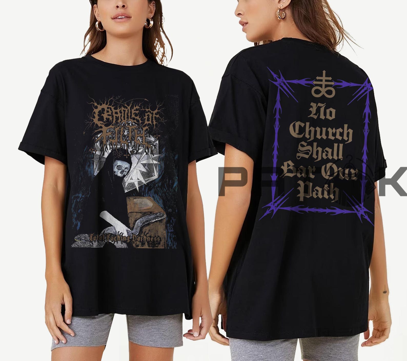 Cradle of Filth T-Shirt, 90s Retro Extreme Metal Band Music Fan Merch T-Shirt 4XL