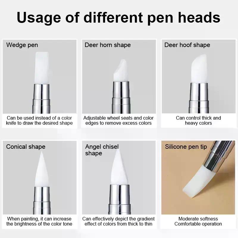 1/10/15 Pcs/Set Dual Ended Rhinestone Nail Art Silicone Pen Sculpture Pen/3D Flower Carving/Dotting Nail Tool Manicure Brush