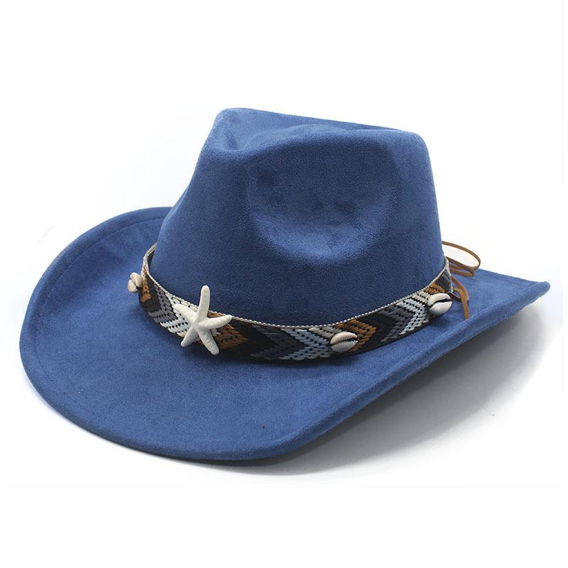 New Beach Resort Suede Top Hat Men's and Women's Couple Hat Western Cowboy Top Hat Jazz Hat for Performance
