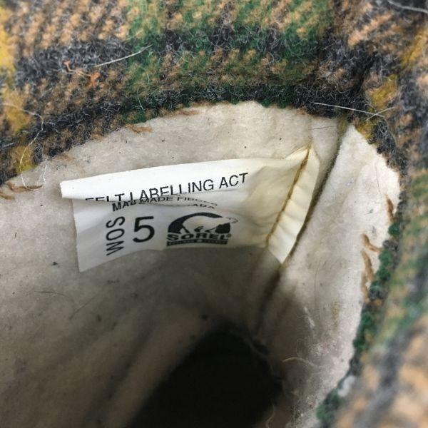 Sorel Rozmiar 5 (Około. 22.023.0cm) Vintage Wyprodukowane w Kanadzie Skórzane Śniegowce z Wkładką Brązowe(UŻYWANY)