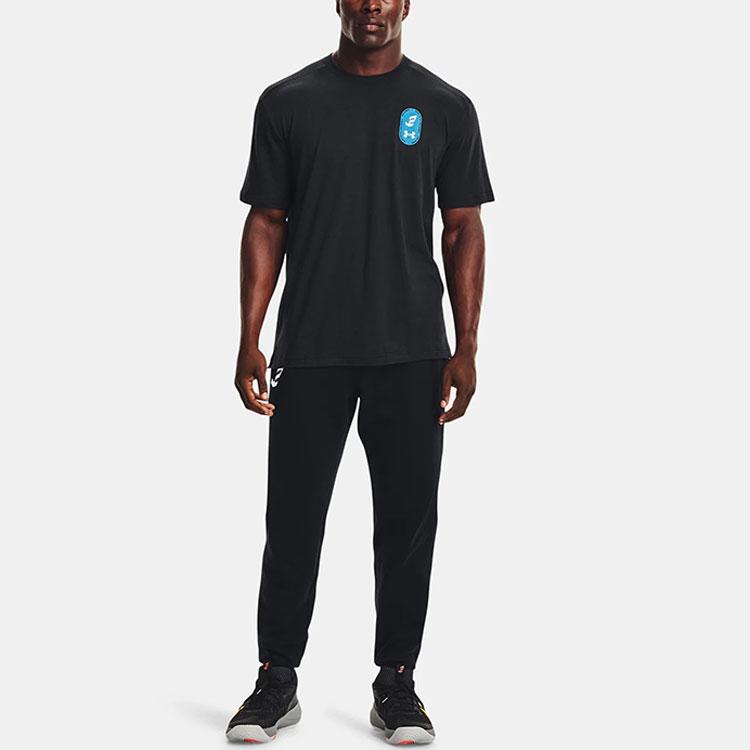 Under Armour Graphic Logo Crew Neck Breathable Short Sleeve T-Shirt Men Tops Black 1366532-001