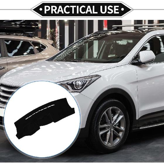 Dash Cover Compatible for Hyundai Tucson 2005-2009, Non-Slip Dash Cover Mat Polyester Black Front Dash Cover Mat