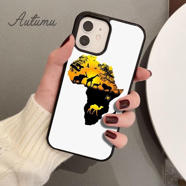 AFRICA MAP Phone Case for iPhone 11 12 13 14 Pro Max Mini X XR XS SE 2020 5 6S 7 8 Plus Samsung Galaxy S21 S22 Cover Shell