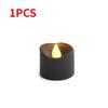 12/1PCS LED Electronic Candles Black Flameless Battery Operated Candle Lamps Halloween Xmas Wedding Party Decoration Lighting