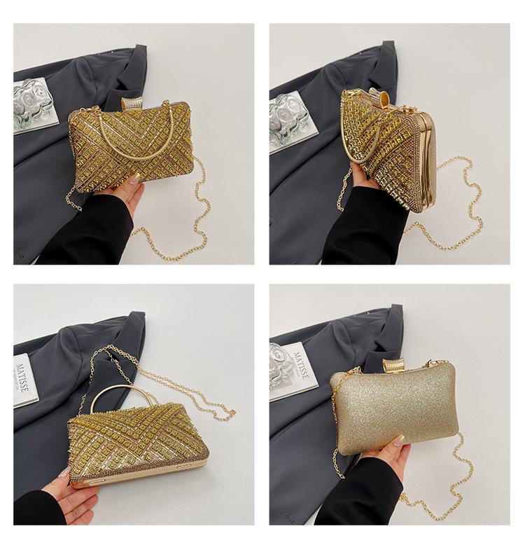 Exquisite Rhinestone Embellished Evening Handbag - Women's 2026 Summer Single Shoulder Chain Crossbody Bag