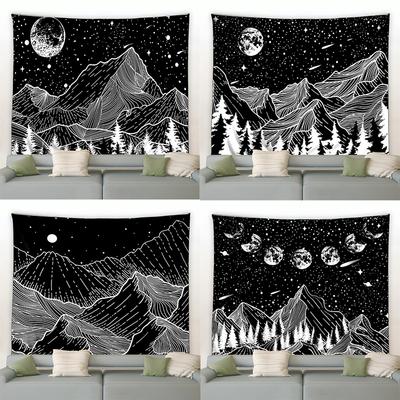 Black and White Tone Pattern Decorative Tapestry Home Wall Decoration Office Living Room Tapestry