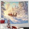 1pc Christmas Snowscape Polyester Tapestry Atmosphere Sense Festive Daily Room Wall Decoration