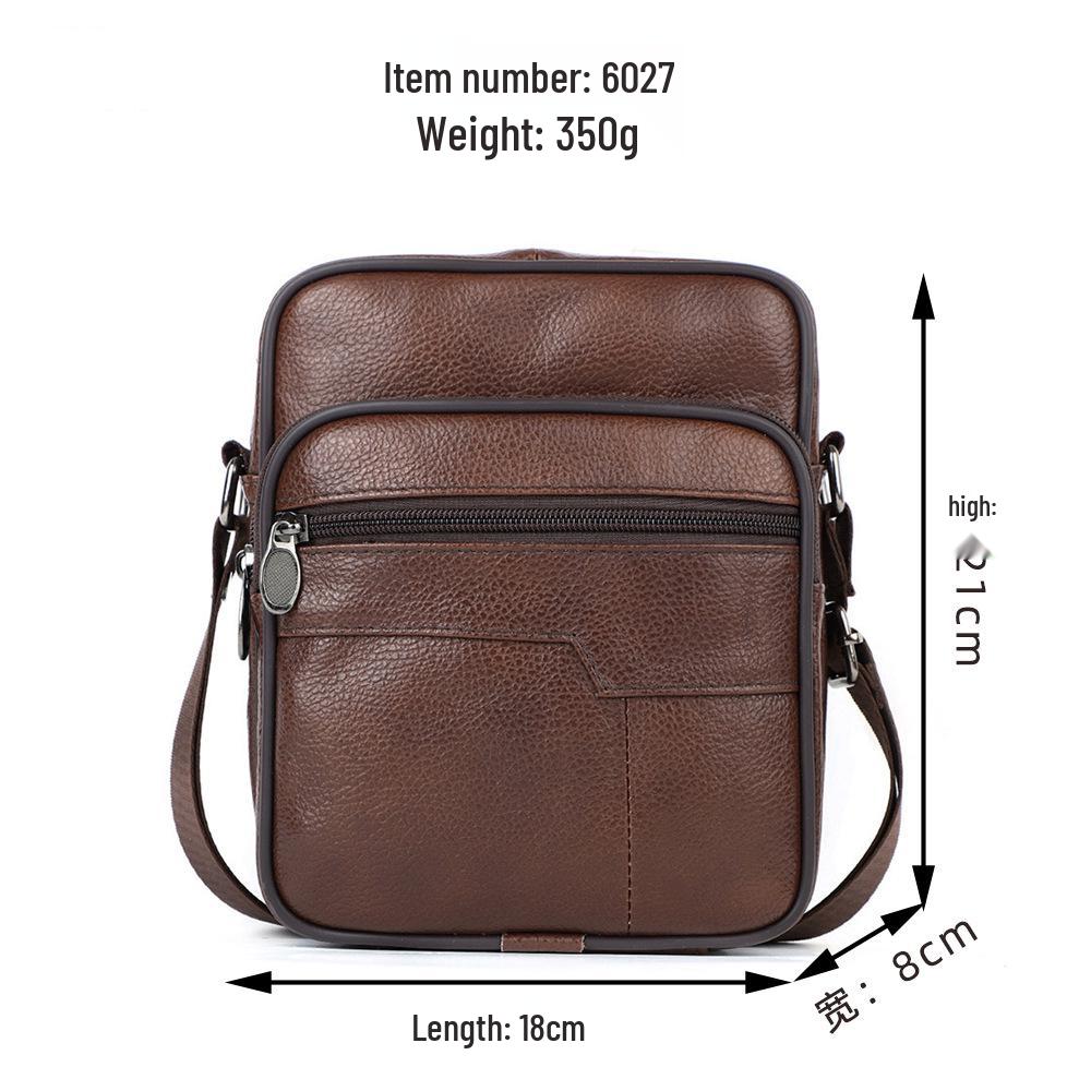 

Мужская кожаная сумка кроссбоди на плечо - Модная, Повседневная, из мягкой коровьей кожи, Универсальная, Мини-размер