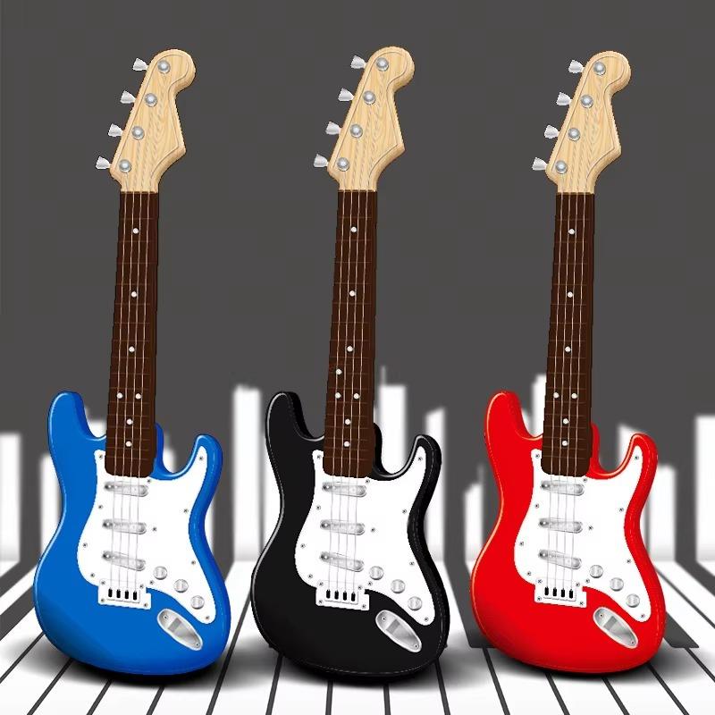 Children'S Rock Electric Guitar Toy Multi Functional Instrument Pullable String Electric Guitar Toy Music